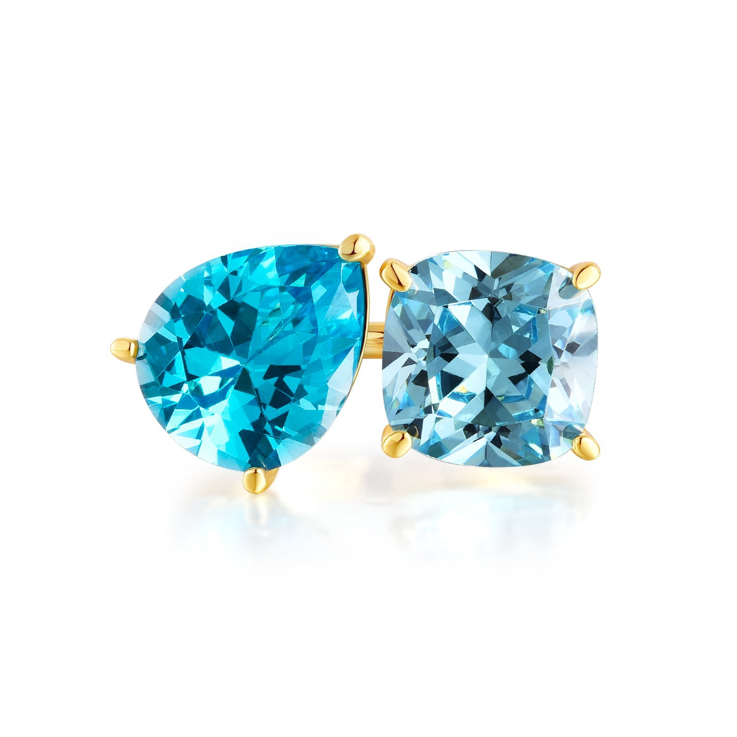 Blue Moi e Toi Adjustable Ring - Gold Plated