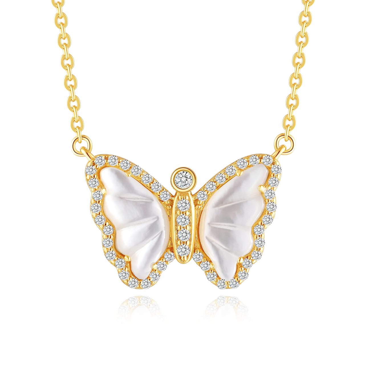 Mother of Pearl Butterfly - Gold Plated