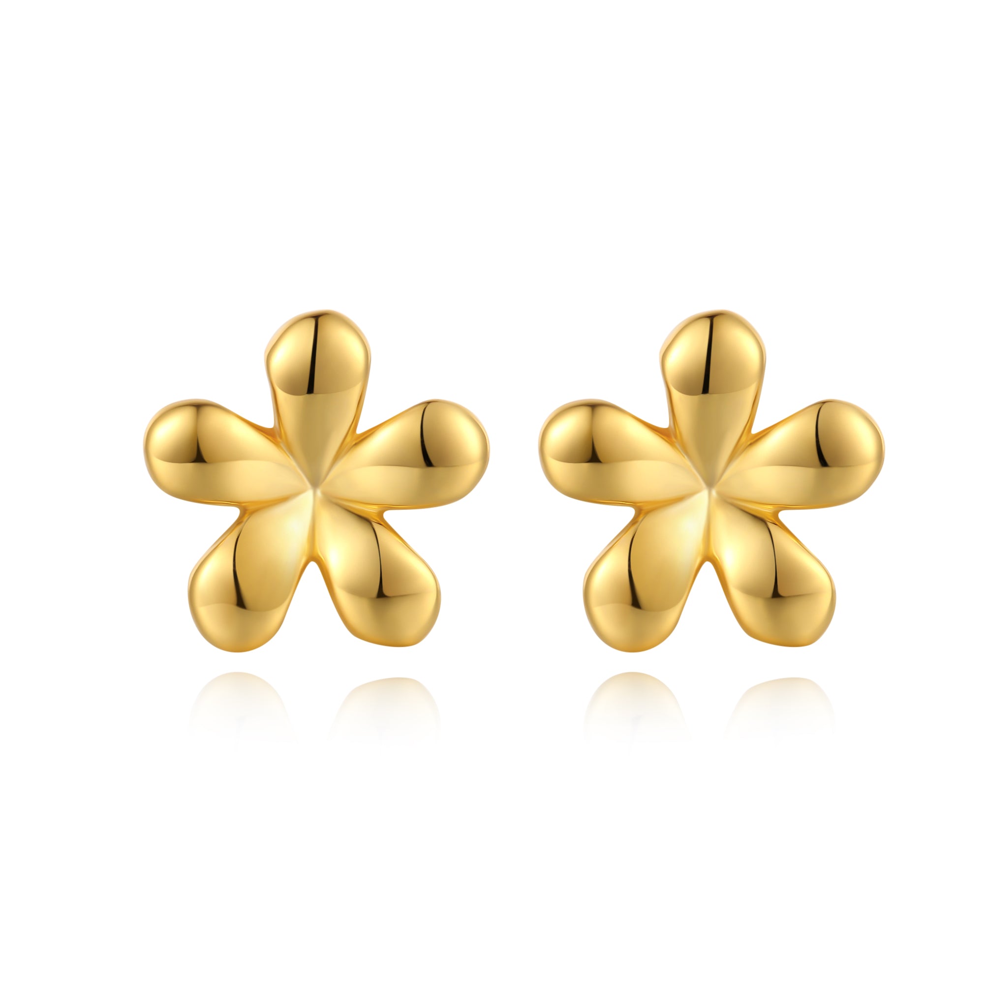 Tiny Blossom Stud Earrings - Gold Plated