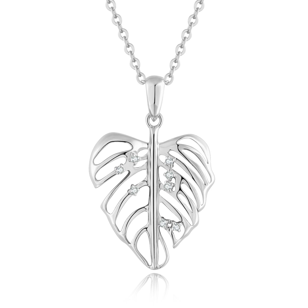 Monstera Pendant - Sterling Silver