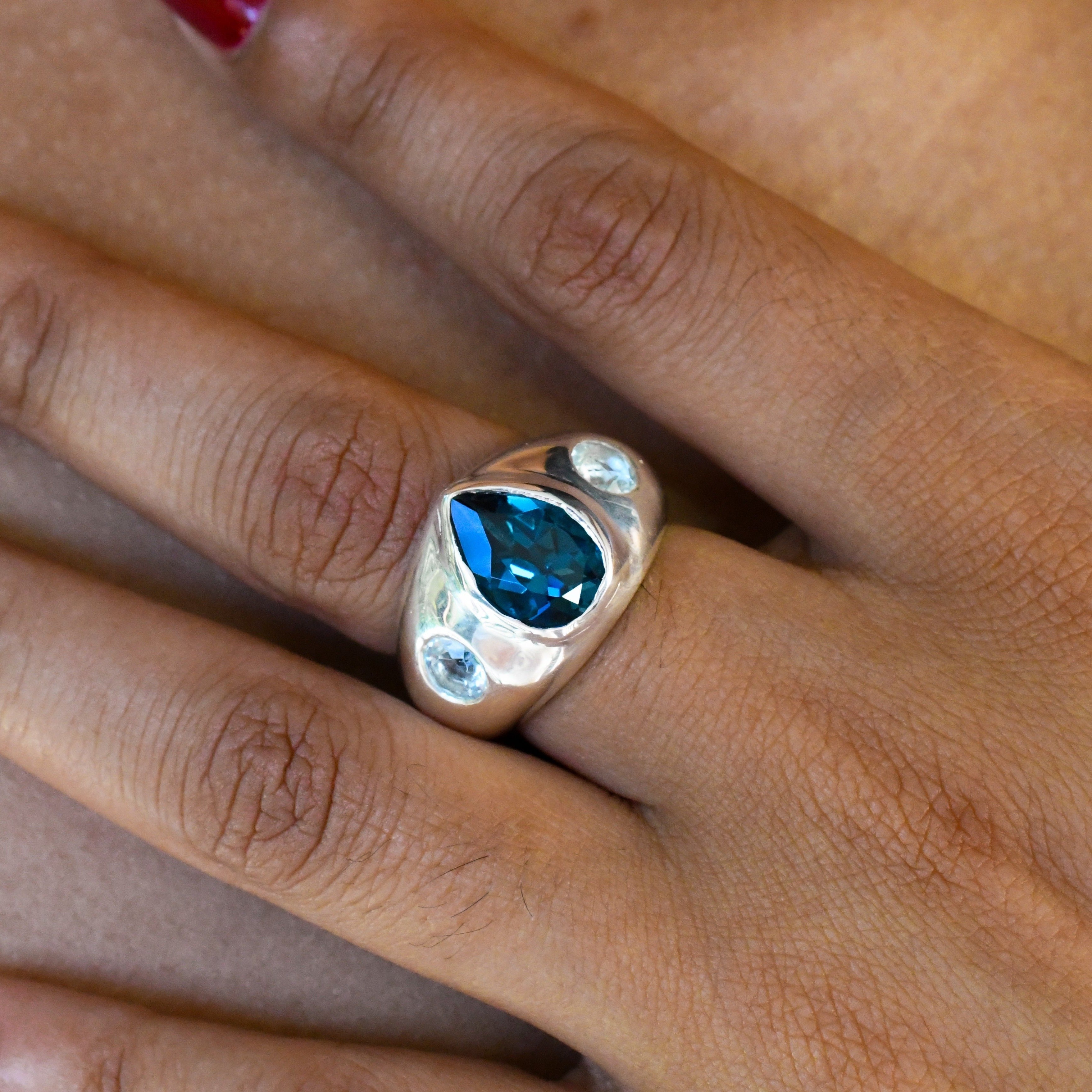 Topaz Dome Ring - Sterling Silver