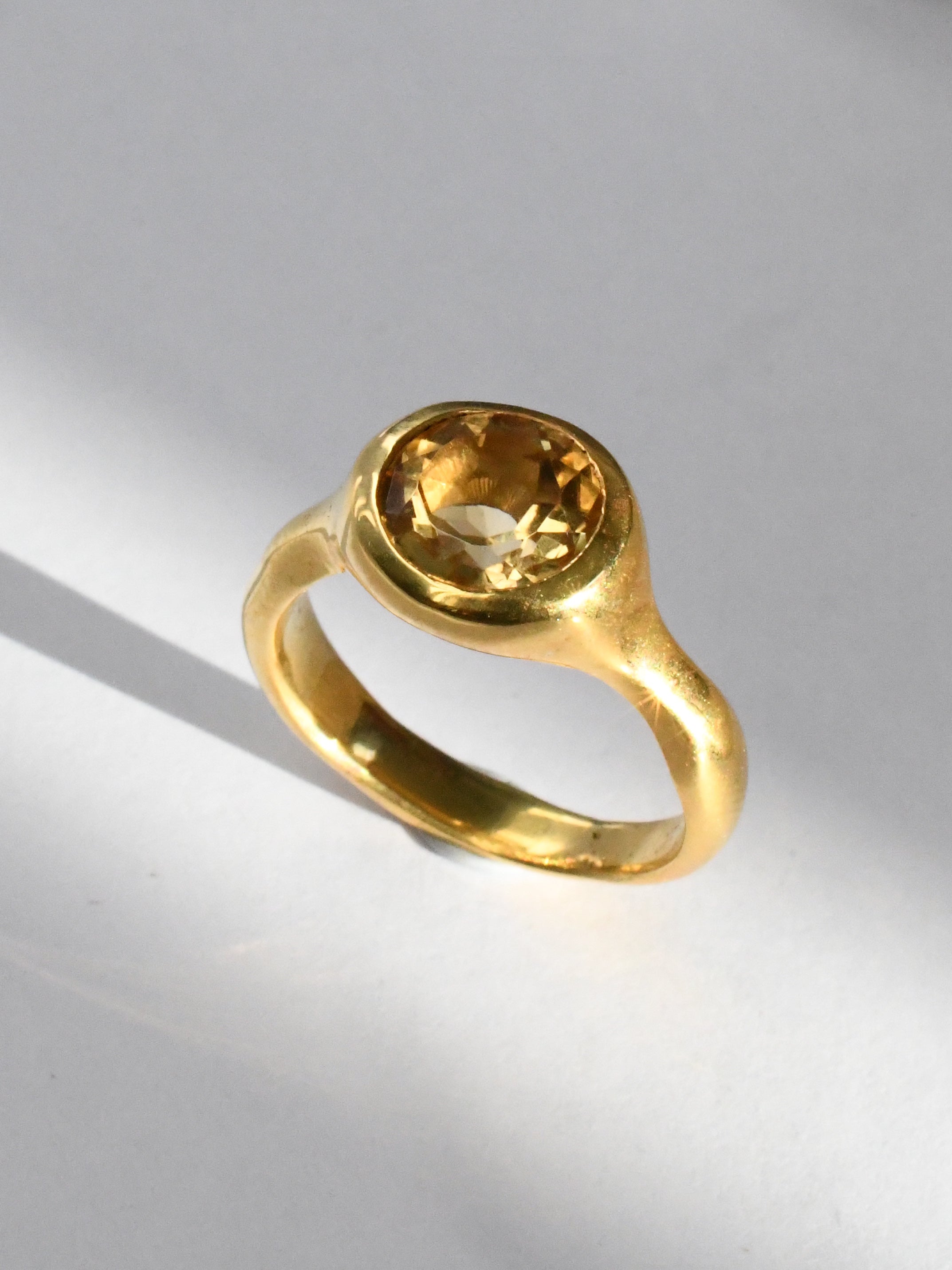 Relic Citrine Ring - 24ct Gold Plated