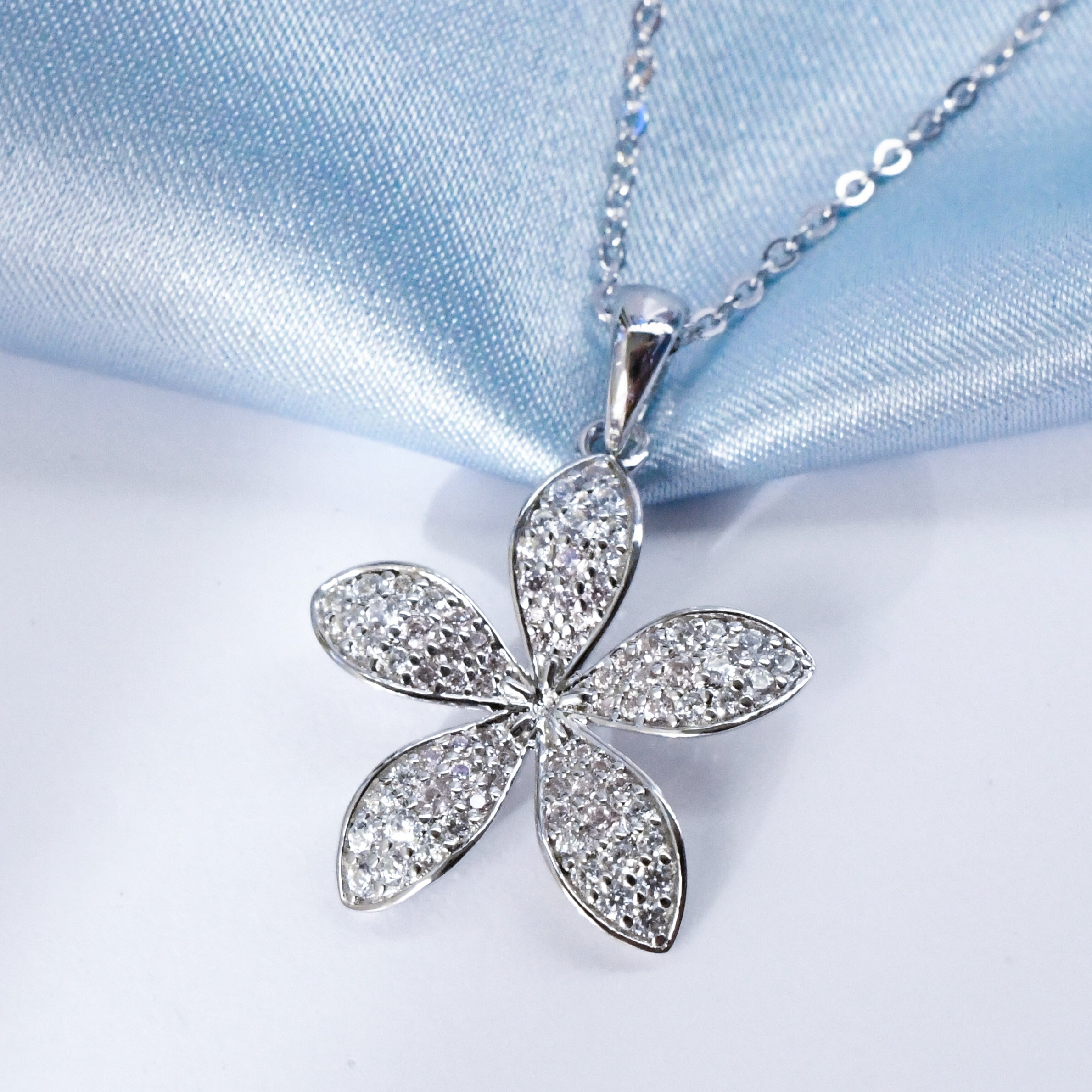 Frangipani Pendant in Sterling Silver